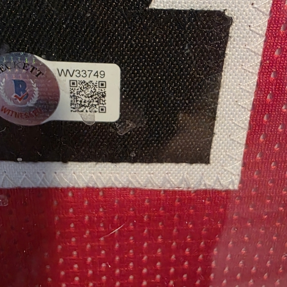 Red Chicago Bulls NBA Hall Of Famer Toni Kukoc Basketball Jersey in Frame - Picture 4 of 4